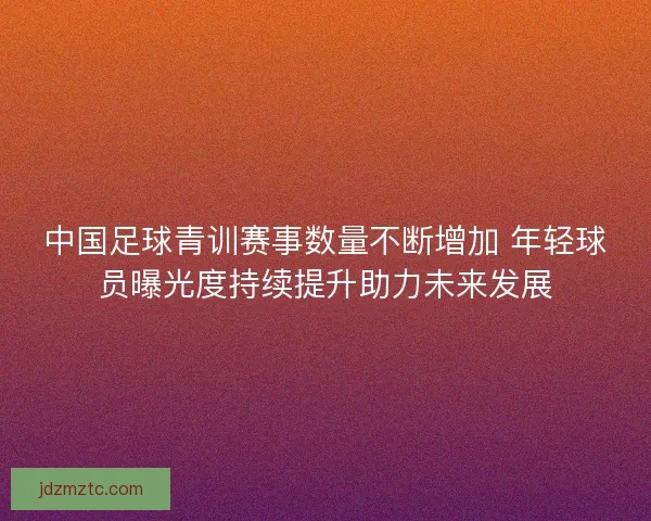 中国足球青训赛事数量不断增加 年轻球员曝光度持续提升助力未来发展