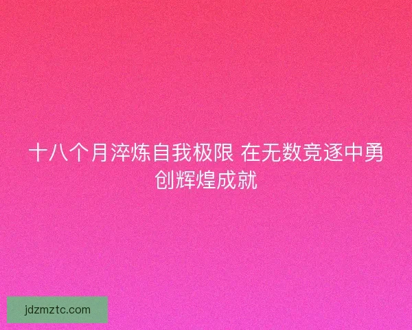 十八个月淬炼自我极限 在无数竞逐中勇创辉煌成就